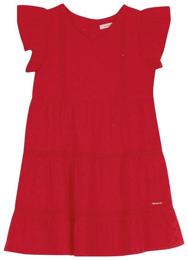 Carinhoso - Vestido Vermelho Laíse com Renda