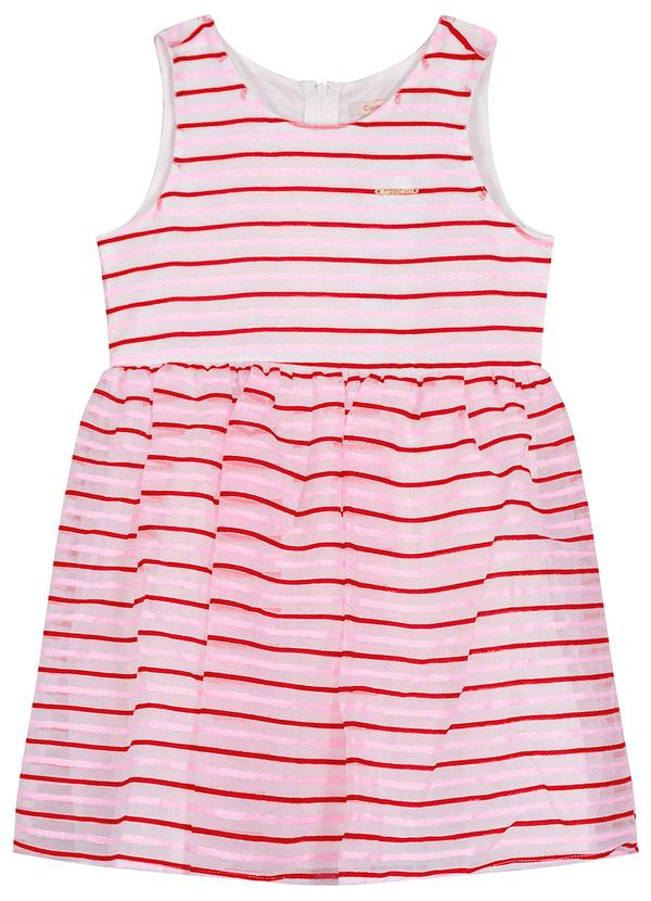 Carinhoso - Vestido Vermelho Listrado com Lurex 1