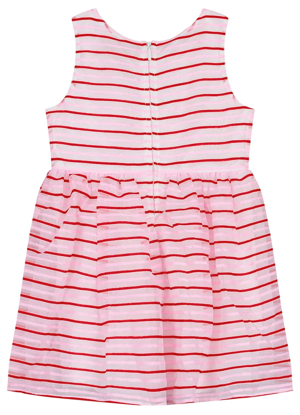 Carinhoso - Vestido Vermelho Listrado com Lurex 2