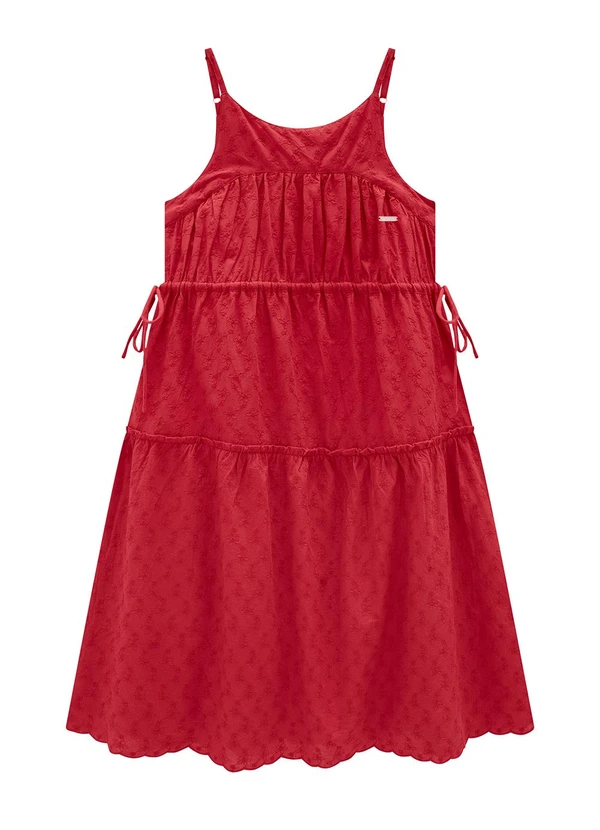 Carinhoso Vestido Vermelho Midi em Laíse