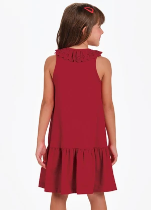 Trick Nick - Vestido Regata Babados na Gola Vermelho - TRICK NICK