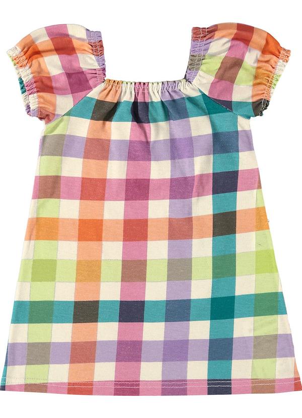 Malwee Kids - Vestido Vichy Evasê Menina Rosa