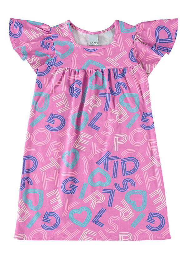 Malwee Kids - Vestido Violeta Evasê Corações Menina
