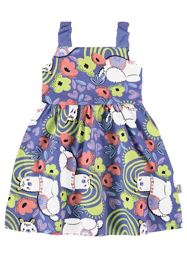 Malwee Kids - Vestido Violeta Godê Lhamas Menina