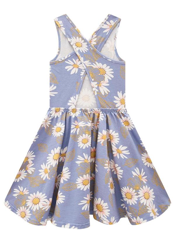 Carinhoso - Vestido Violeta Margaridas Evasê Transpassado 2