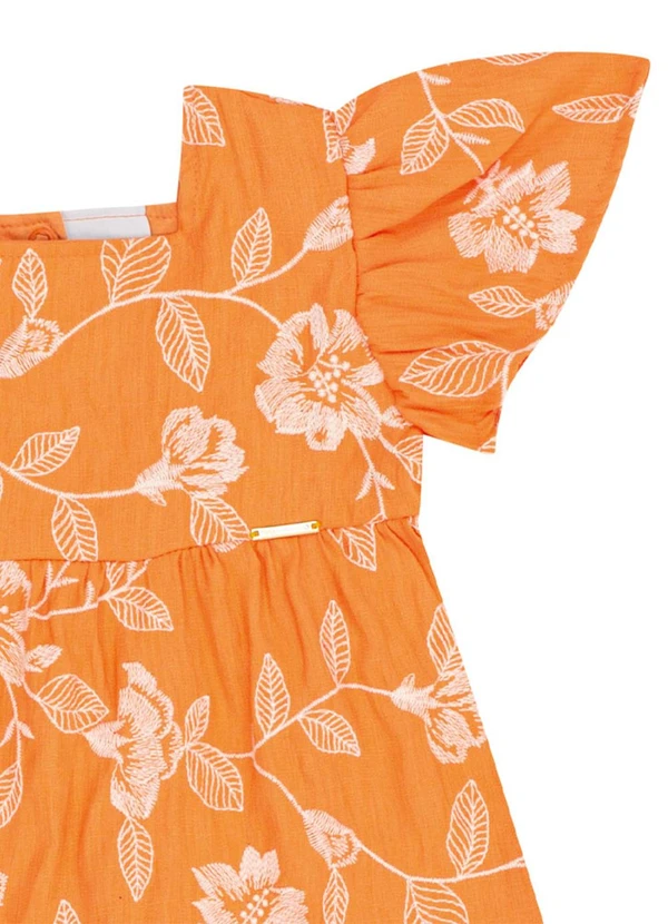 Pulla Bulla - Vestido Viscose Bordada e Malha Forro Laranja 4