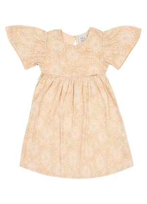 Pulla Bulla - Vestido Viscose e Meia Malha Marrom - PULLA BULLA