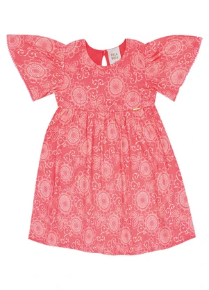 Pulla Bulla - Vestido Viscose e Meia Malha Vermelho - PULLA BULLA