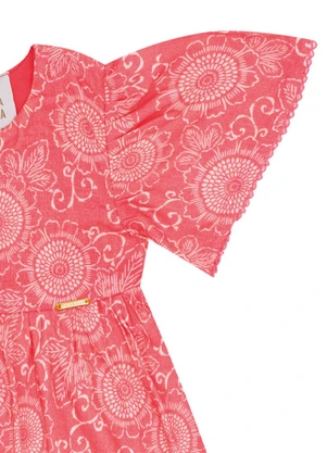 Pulla Bulla - Vestido Viscose e Meia Malha Vermelho - PULLA BULLA