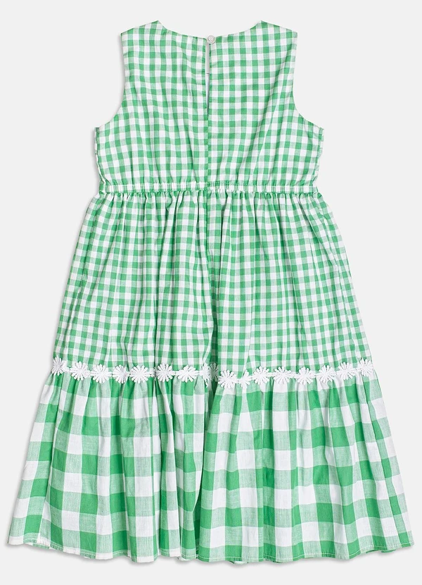 Momi - Vestido Xadrez com Babado Verde Limão 4