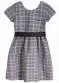 Marisol - Vestido Xadrez Manga Curta Infantil Rosa - variação: Cinza