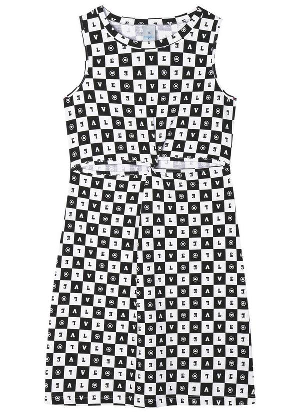 Hapier - Vestido Xadrez Moletom Juvenil Branco