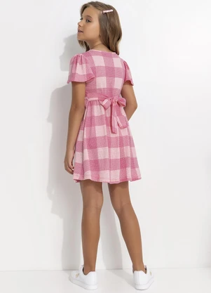 Fakini - Vestido Xadrez Rosa - FAKINI