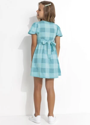 Fakini - Vestido Xadrez Azul - FAKINI