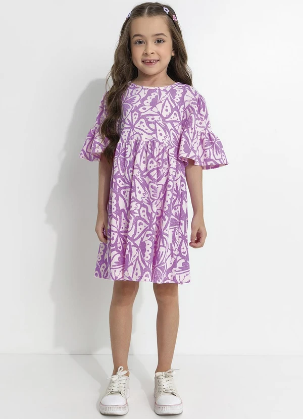Fakini - Vestido Borboletas Roxo