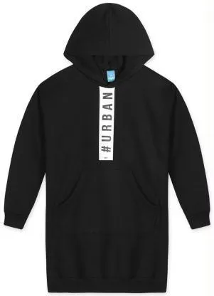 Hapier - Vestido com Capuz Moletom Juvenil Preto - HAPIER