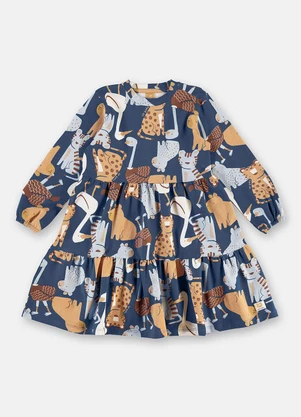 Up Baby - Vestido Cotton Manga Longa Estampado - UP BABY