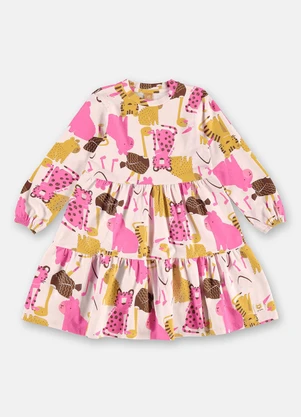 Up Baby - Vestido Cotton Manga Longa Estampado - UP BABY