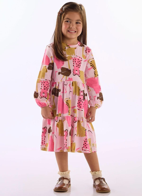 Up Baby - Vestido Cotton Manga Longa Estampado 1