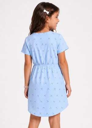Select - Vestido Curto Infantil Estampado Azul - SELECT