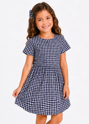 Select - Vestido Curto Infantil Estampado Azul - SELECT