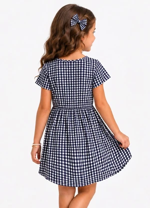 Select - Vestido Curto Infantil Estampado Azul - SELECT