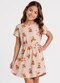 Select - Vestido Curto Infantil Estampado Vermelho - variação: Bege