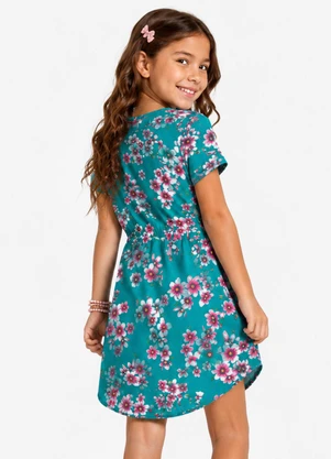 Select - Vestido Curto Infantil Estampado Verde - SELECT