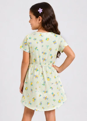 Select - Vestido Curto Infantil Estampado Verde - SELECT