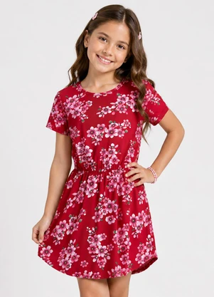 Select - Vestido Curto Infantil Estampado Vermelho - SELECT