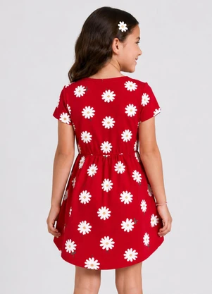 Select - Vestido Curto Infantil Estampado Vermelho - SELECT