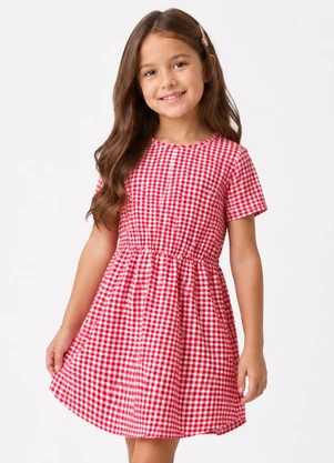 Select - Vestido Curto Infantil Estampado Vermelho - SELECT