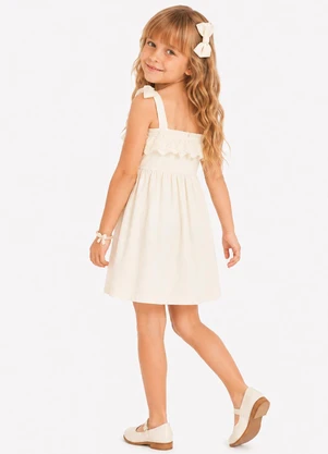 Trick Nick - Vestido de Alça Infantil em Molecotton Branco - TRICK NICK