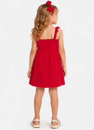 Trick Nick - Vestido de Alça Infantil em Molecotton Vermelho - TRICK NICK