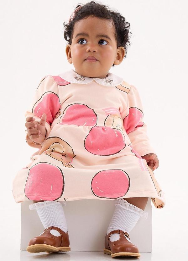 Up Baby - Vestido de Manga Longa para Bebê Rosa