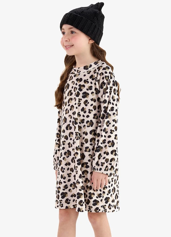 Rovi Kids - Vestido em Fleece Comfort Bege 4