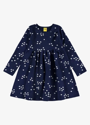 Rovi Kids - Vestido em Molecotton Peluciado Azul - ROVI KIDS
