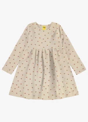 Rovi Kids - Vestido em Molecotton Peluciado Bege - ROVI KIDS