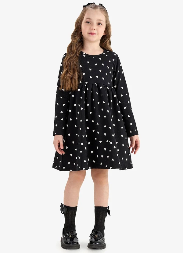 Rovi Kids - Vestido em Molecotton Peluciado Preto 3