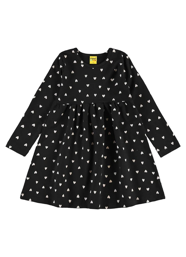 Rovi Kids - Vestido em Molecotton Peluciado Preto 5
