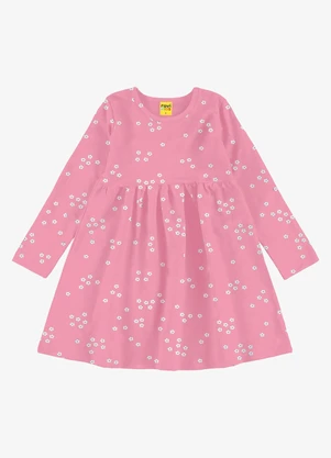 Rovi Kids - Vestido em Molecotton Peluciado Rosa - ROVI KIDS