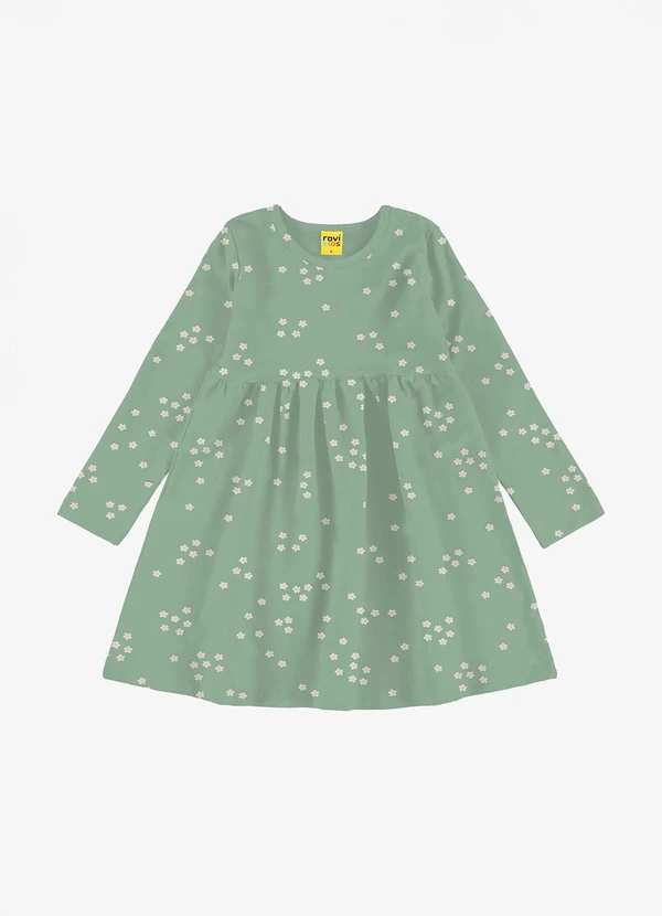 Rovi Kids - Vestido em Molecotton Peluciado Verde