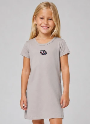Select - Vestido Feminino Infantil Cotton Penteado Cinza - SELECT