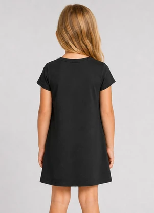 Select - Vestido Feminino Infantil Cotton Penteado Preto - SELECT