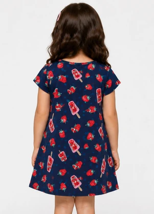 Select - Vestido Feminino Infantil em Crepe Soft Azul - SELECT
