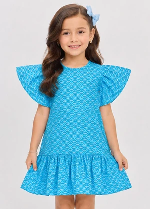 Select - Vestido Feminino Infantil em Jacquard Vegas Azul - SELECT