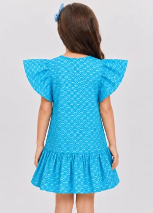 Select - Vestido Feminino Infantil em Jacquard Vegas Azul - SELECT