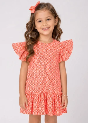 Select - Vestido Feminino Infantil Jacquard Vegas Laranja - SELECT