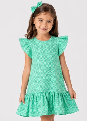 Select - Vestido Feminino Infantil Jacquard Vegas Verde - SELECT