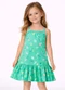 Select - Vestido Infantil com Alças e Babado Preto - variação: Verde